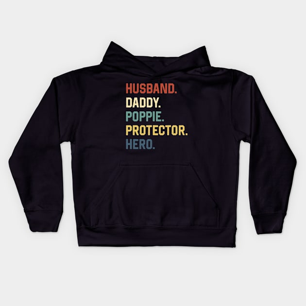 Fathers Day Shirt Husband Daddy Poppie Protector Hero Gift Kids Hoodie by Marang